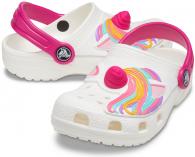 CROCS FL CLASSIC IAM UNICORN CLOG KIDS  WHITE