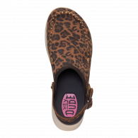 Delray Clog Suede  Brown Leopard